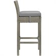 Pemberly Row Rattan Outdoor Bar Stool in Light Gray and Gray (Set of 2)
