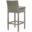 Pemberly Row Rattan Outdoor Bar Stool in Light Gray and Gray (Set of 2)