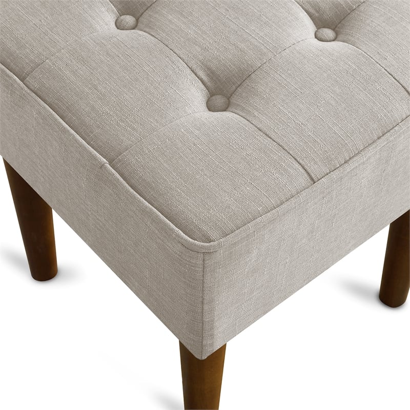 Pemberly Row Modern / Contemporary Square Tufted Stool French Dove
