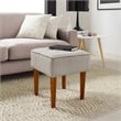 Pemberly Row Modern / Contemporary Square Tufted Stool French Dove