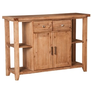 Pemberly Row Modern Wood Dining Server in Antique Natural (Brown)