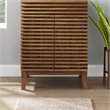Pemberly Row Wooden Bathroom Vanity Cabinet in Walnut Finish
