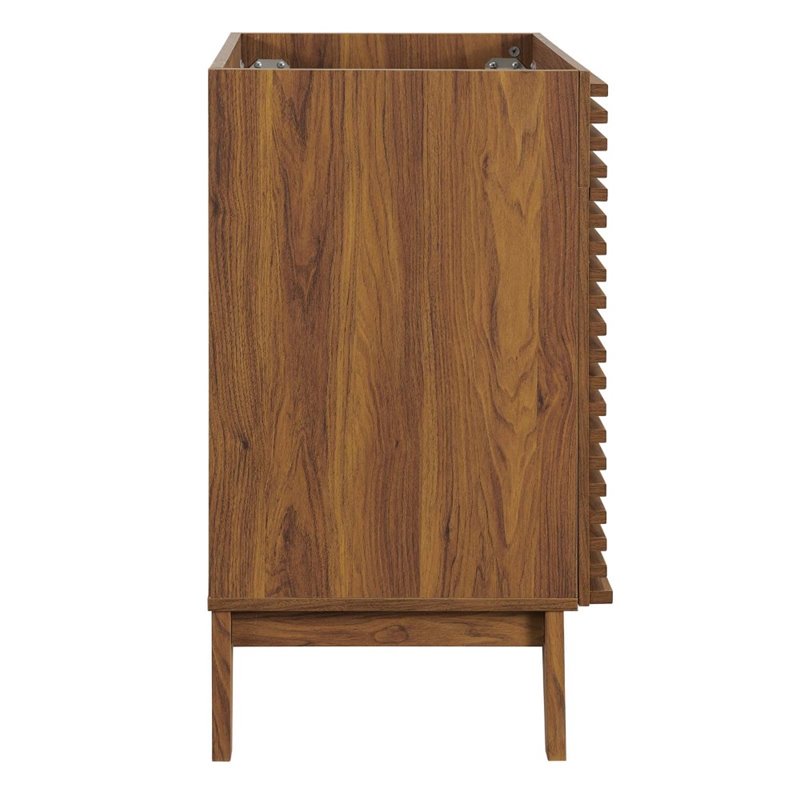 Pemberly Row Wooden Bathroom Vanity Cabinet in Walnut Finish