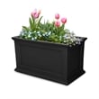 Pemberley Row Plastic Black Planter Square Weatherproof 20