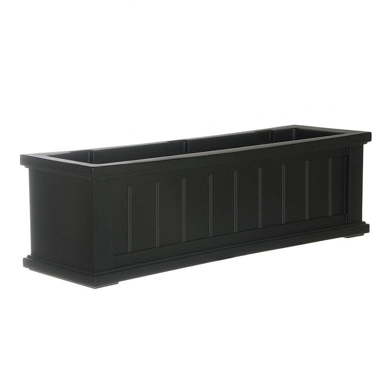 Pemberly Row 3ft Weatherproof Coastal Plastic Window Box in Black