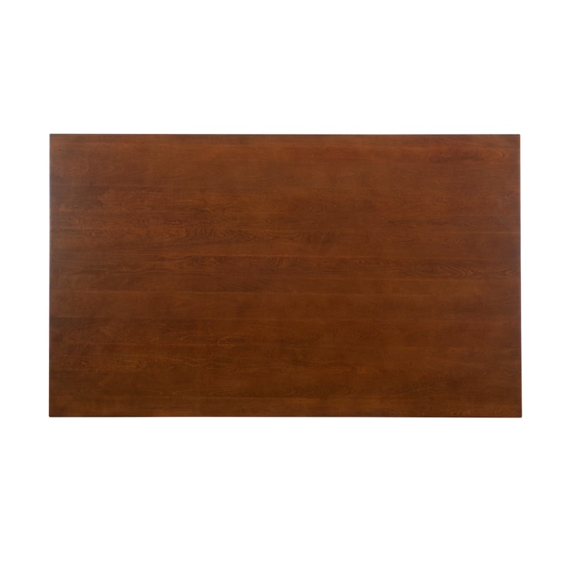 Pemberly Row Mid-Century Wood Dining Table with Tapered Legs in Brown Stain