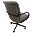 Pemberly Row Swivel Dining Chair on Wheels - Gray on Black Frame