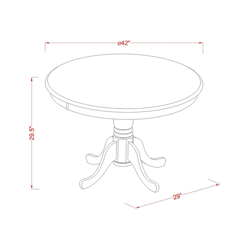 Pemberly Row Modern Round Wood Dining Table in Mahogany/Black