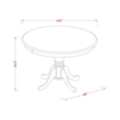 Pemberly Row Modern Round Wood Dining Table in Mahogany/Black
