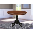 Pemberly Row Modern Round Wood Dining Table in Mahogany/Black