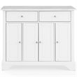 Pemberly Row Wood Top Kitchen Island Cart in Distressed White