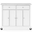Pemberly Row Wood Top Kitchen Island Cart in Distressed White