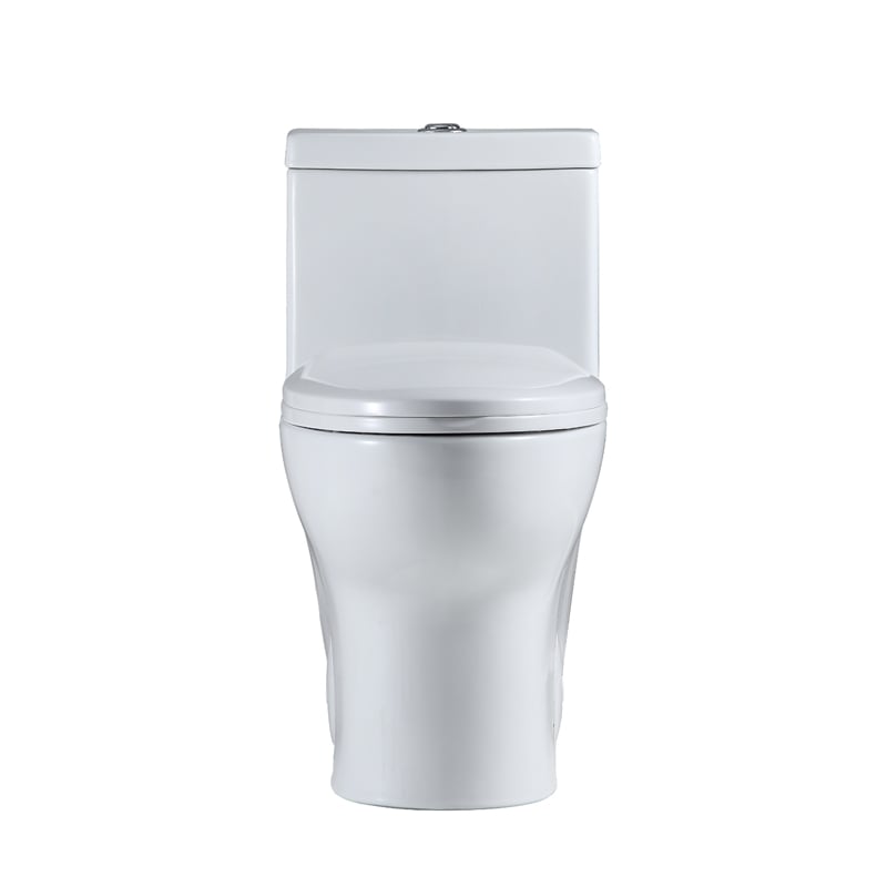 Pemberly Row 1-Piece Dual Flush Elongated Ceramic Toilet in White Seat Included
