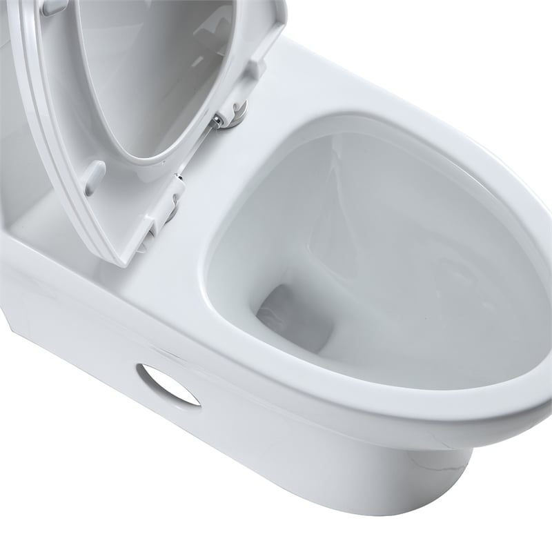Pemberly Row 1-Piece Dual Flush Elongated Ceramic Toilet in White Seat Included
