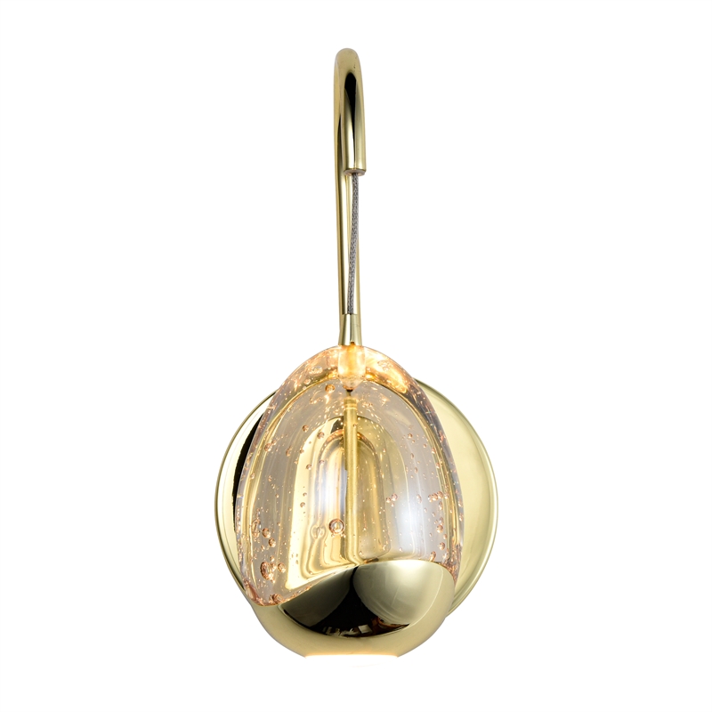 Pemberly Row Integrated LED ETL Certified Wall Sconce Lighting Fixture Gold