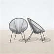 Pemberly Row Contemporary Metal Patio Chairs in White (Set of 2)