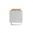 Pemberly Row Sleek Modern TV Stand with 6 Shelves in White Cinnamon