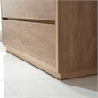 Pemberly Row Double Sink Bathroom Vanity Natural Oak Wood White Top No Mirror