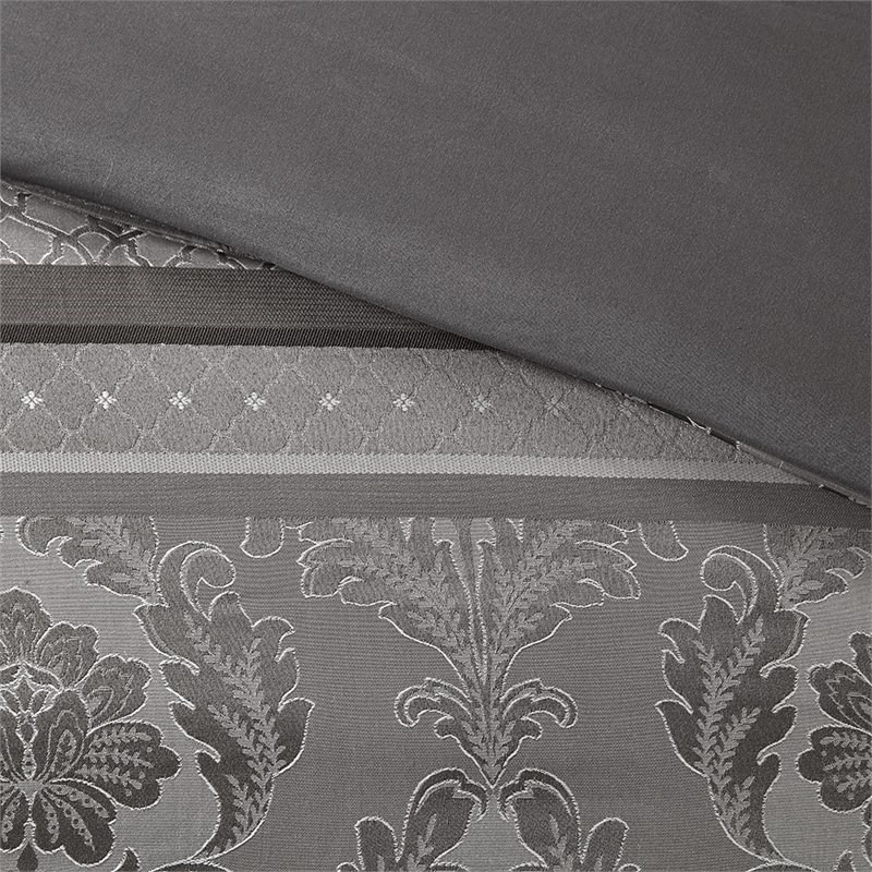 Pemberly Row 7-Piece Polyester Jacquard Comforter Set in Gray