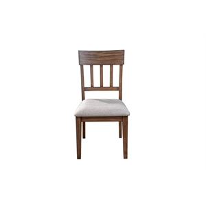 Pemberly Row Contemporary Set of 2 Wood Side Chairs in Brown