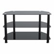 Pemberley Row Steel and Glass Black TV Stand Rectangular Ventilated 31.5