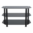 Pemberley Row Steel and Glass Black TV Stand Rectangular Ventilated 31.5