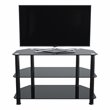 Pemberley Row Steel and Glass Black TV Stand Rectangular Ventilated 31.5