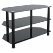 Pemberley Row Steel and Glass Black TV Stand Rectangular Ventilated 31.5