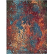 Pemberly Row 9' x 12' Blue and Red Fabric Modern Area Rug (9' x 12')