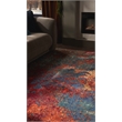 Pemberly Row 9' x 12' Blue and Red Fabric Modern Area Rug (9' x 12')