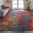 Pemberly Row 9' x 12' Blue and Red Fabric Modern Area Rug (9' x 12')