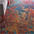 Pemberly Row 9' x 12' Blue and Red Fabric Modern Area Rug (9' x 12')
