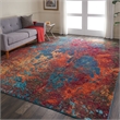 Pemberly Row 9' x 12' Blue and Red Fabric Modern Area Rug (9' x 12')
