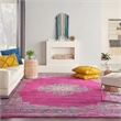 Pemberly Row Modern 9' x 12' Pink Fabric Bohemian Indoor Area Rug