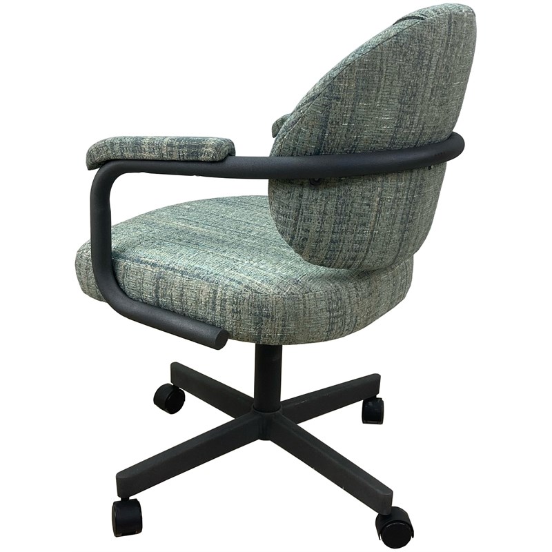 Pemberly Row Swivel Metal Caster Dining Chair in Watusi Aquatint on Grey