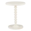 Pemberly Row Contemporary Wood Spindle Side Table in Off White