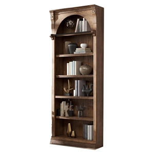 Pemberly Row 8' Tall Wood Bookcase Office Storage Organizer Assembled in Brown