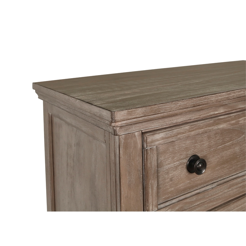 Pemberly Row Modern Solid Wood Engineered Wood Chest in Pewter