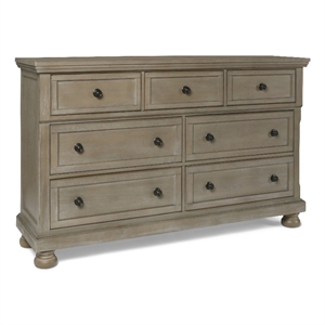 Pemberley Row Solid Wood Pewter Dresser Horizontal Hidden Storage 65.38&quotW x 18&quotD x 40.13&quotH