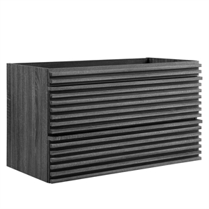Pemberly Row 35&quot MDF Wood Wall-Mount Bathroom Vanity Cabinet in Charcoal