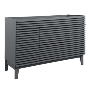 Pemberly Row 47&quot Plastic and Wood Bathroom Vanity Cabinet in Gray