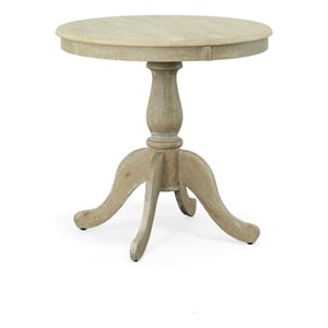 Pemberley Row Wood Natural Driftwood Dining Table Round Easy to Clean 30&quot Unassembled
