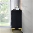 Pemberley Row Velvet Black 6 Drawer Dresser Double Gold Legs 47