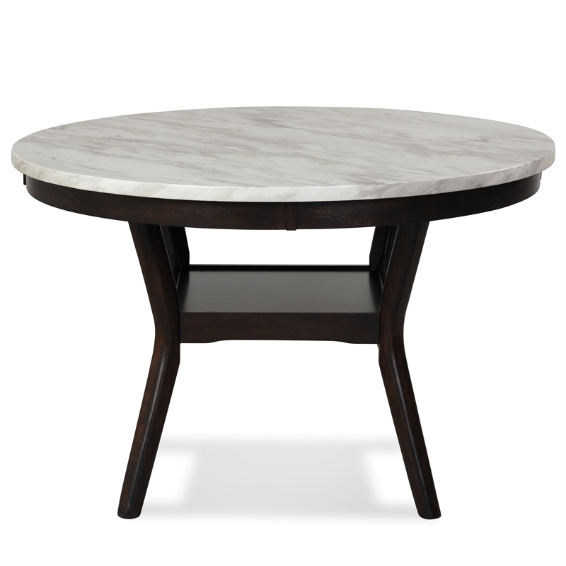 Pemberly Row 5-Pc Faux Marble/Wood Dining Set with 4 Chair-Black