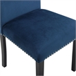 Pemberly Row 5-Pc Faux Marble/Wood Dining Set with 4 Chair-Blue