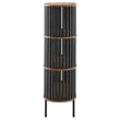Pemberly Row 3-Tier Wood Display Cabinet in Walnut and Black