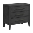 Pemberly Row Modern / Contemporary 3-Drawer Nightstand in Black