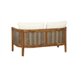 Pemberly Row Loveseat Table & 2 Chair Set Beige Cushions - Brown