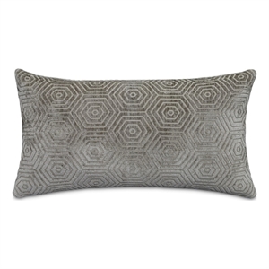 Pemberly Row 13&quot x 24&quot Chenille Oblong Pillow - Steel Gray in Set of 2