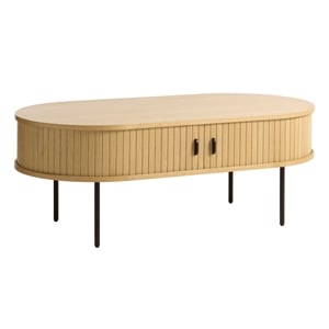 Pemberly Row Modern 47&quot Coffee Table with Hidden Storage in Natural Oak